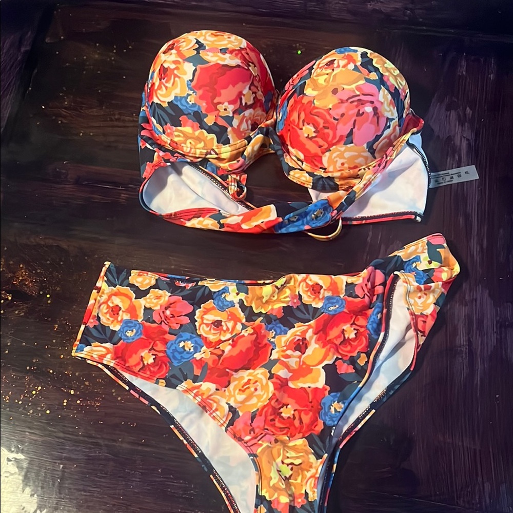 Floral High-Waisted Bikini Bottom